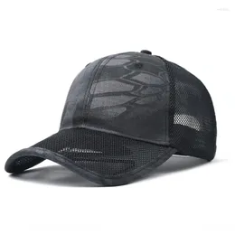 Ball Caps Camouflage Mesh Baseball Hat For Men Outdoor Sunshade Big Head Cap XL Dad Oversize Trucker Soft Top