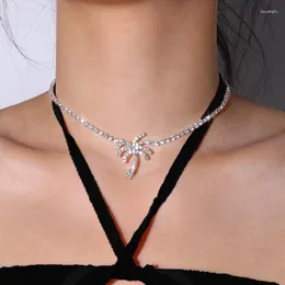 CHOKER AUSTYN Stonefans Кокосовое дерево подвесное ожерелье Алнстотон для женщин хип -хоп теннисной цепь ювелирные изделия