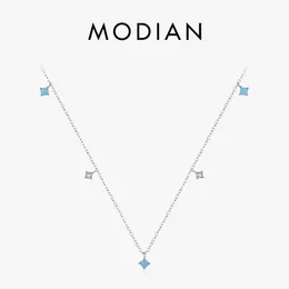 Strands Strings Moidan Real 925 Sterling Silver Multiple Turquoise Link Chain Necklace Stackable Fashion Pendant For Women Party Fine Jewelry 230801