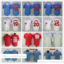 Vintage Movie Baseball Wears Jersey 19 Greg Luzinski 20 Mike Schmidt 27 Aaron Nola 45 Tug McGraw 99 Mitch Williams Blank 1983 Jerseys Men Women Size S--XXXL