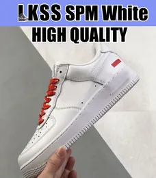 LKSS 고품질 SPM 화이트 스니커 진짜 내장 에어 쿠션 캐주얼 신발 미국 남자 크기 남자 여자 농구 패션 스포츠 운동화