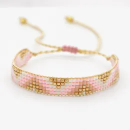 チャームブレスレットgo2bohoファッションエスニック織機ジュエリー幾何学的パターン調整可能なmiyuki beads for women 230801