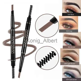 Ögonbrynsförstärkare 2 i 1 Crayon Sourcil Eyebrow Tattoo Pen Waterproof Eyeliner Pen 2 Heads Microblading Cejas Maquillaje Makeup Sombrancelha X0801