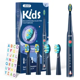 Зубная щетка Seago Kids Электрическая зубная щетка для 6 лет 5 режимов Перезаряжаемая водонепроницаемая мощность Sonic Зубная щетка SG-2303 230802