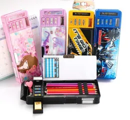 Pencil Bags Transformation multifunction pencil case cartoon creative largecapacity Doublesided stationery box 230802