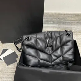 Lüks kuzu derisi omuz çantası loulou tasarımcı çanta küçük kapitone nappa deri kapak çanta şık çok yönlü zincir crossbody çanta