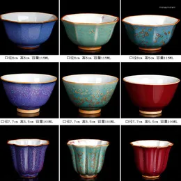 Bowls Kiln Ice Cracking Cup Transformation Tea Ceramic Jun Porslin Master Drinking Ceremony