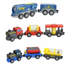 Ликовая модель деревянные электрические железнодорожные железнодорожные аксессуары Магнитный железнодорожный автомобиль подходит для всех брендов. Track Toys Kids 230802