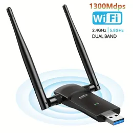 Steigern Sie das WLAN Ihres PCs mit dem L-Link 1300 Mbit/s Dual-Antennen-USB-Adapter – kompatibel mit Windows, Mac Linux!