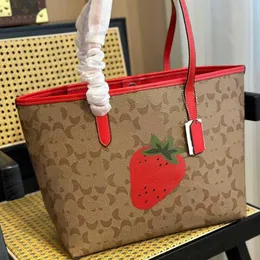 Sell COABAG Strawberry Tote Bag Large Capacity Designers Handbag C Letter Totes Women Cross Body Shoulder Bag Purse Leather Shopping Bags Wallets 230320