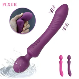 Vibratorer flxur kraftfulla dildos vibrator dubbel motor trollstav gspot av massager sex leksak för kvinna klitoris stimulator vuxna onanator 230801