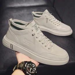 Dress Shoes Men's High Top Sports Casual Board Trendy Versatile Trend Summer Breathable Sneakers Leather 230801