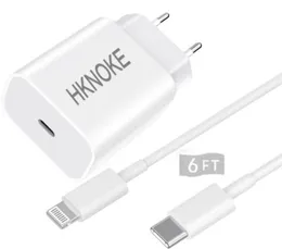 hknoke高品質フル20W USB C高速充電器6フィートUSBCケーブルタイプCパワーアダプター13/13mini/pro/13 Pro max/12/12 mini/12 pro/airpods