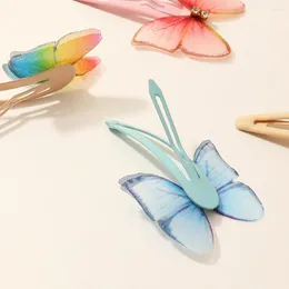 ملحقات الشعر 6pcs مقاطع Snap Clips Metal Butterfly Pins Barrettes Girls Clotful Clip Adhechloy aniwon