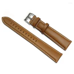 Watch Bands YQI Light Brown Band 22mm Watchband Italy Oily Calf Genuine Leather Lengthening Strap For Hours