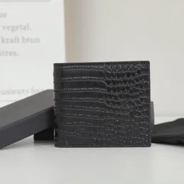 Portafoglio corto da uomo di design Porta carte pochette in pelle di alligatore