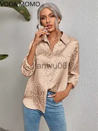 Camicette da donna Camicie blusas mujer de moda 2022 estate stampata in chiffon di seta Top camicie da donna femminili Camicia da donna Camicette top Manica lunga Chic donna J230802