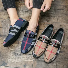 Dress Shoes Mens Designer Plaid Leather Fashion Handmade Wedding Party Luxury Brand Men Loafers Oxford Male 48 230801