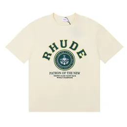 Erkek Tişörtleri Rhude T-Shirt Yaz Tasarımcısı T Shirt Erkek Gömlek Üstleri Lüks Mektup Baskı Erkekler Kadın Giyim Kısa Kollu S-XXL DROP DH2JG