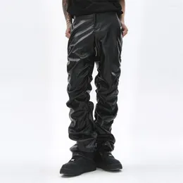 Męskie spodnie 2023 Spring Black Punk Style Design Brightpants Mensfashion Hip Hop Loose Casual High Street Nine Point Spoders