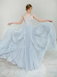 Abiti da festa 2023 Abito da sera da sposa con perline di pizzo blu grigio Sposa Abito da donna taglie forti Prezzo di fabbrica Real Po Buona qualità