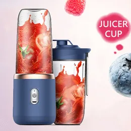 Fruktgrönsaksverktyg 6 Blad Portable Juicer Small Electric Automatic Smoothie Blender Kitchen Tool Food Processor 230802