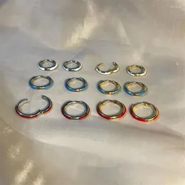 Hoop Earrings 316L Stainless Steel Simplicity Personality Geometry Multicolour Candy Color Circular Fashion High Jewelry SAE903