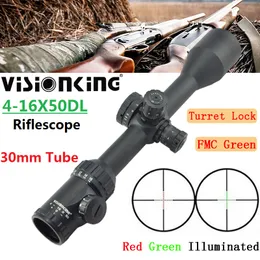 الرؤية 4-16x50 FMC Riflescope النيتروجين مقاوم للماء الصيد MIL DOT المضيئة الهدف البصري البصري .308 .30-06 .338