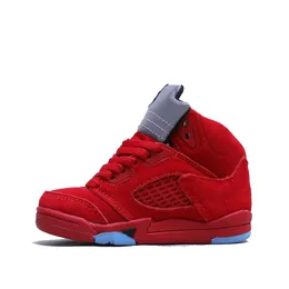 Jumpman 5S Kids Basketball Shoe Red Suede Unced Unc Blue Green Bean Kids Infrared Boy Girls Youth Youth Sneakers Runner Shoe Trainer Outdoor Athletic Shoe Size 25-35