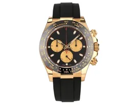 Мужские автоматические механические часы Сапфировое стекло 40 мм, черный циферблат, сплошная застежка Montre de luxe, супер светящиеся резиновые часы, ремешок из нержавеющей стали, механизм, наручные часы