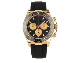 Relógios mecânicos automáticos masculinos vidro de safira 40mm mostrador preto fecho sólido Montre de luxe relógio de borracha super luminoso relógios de pulso de movimento de banda de aço inoxidável