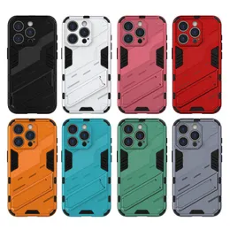 Fashion Defender Holder Cases For Iphone 15 Plus 14 Pro 13 12 11 Max XR XS 8 7 6 Hybrid Layer Hard PC TPU Stand Armor Heavy Duty Impact Combo Smart Phone Back Cover Skin