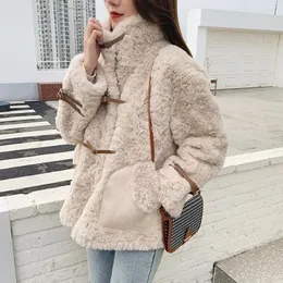 Women's Fur LoliBook 2023 Winter Women Elegant Solid Faux Coats Female Soft Blue Warm Mink Jackts Korean Fashion Outerwears