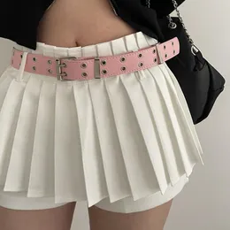 Belts Punk PU Leather Harajuku Y2K Strap Disco Rhinestone Colorful Belt Kawaii Lolita Cosplay Hip Girls