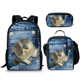 Cat and Dog Series Book Bag Pen Bag Set Lunch Bag Pag Bag Cartoon Bag 230815