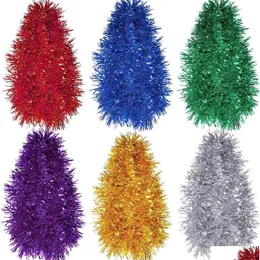 لافتة أعلام Colorf Garland Christmas Tree Wire Tinsel Hanging Rattan Party Supply Festival Festival Accessories Decorations Dhtia