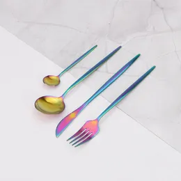 Dinnerware Sets Colorful Gold Set Stainless Steel Cutlery Tableware Knife Fork Spoon Kitchencutlery Dinning Flatware