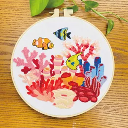 中国のスタイル製品かわいい熱帯魚刺繍diy針細工の家庭植物ニードルクラフト