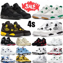 free shipping shoes with box jumpman 4 4s basketball shoes Local Warehouse running sneakers OG Red Thunder j4 Military black cat 4s Seafoam Midnight Navy Sail big size