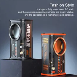 Portable Speakers Transparent Wireless Bluetooth-Compatible Speaker Sound Light Subwoofer Built-in Stereo Music R230803