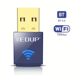 W przypadku mobilnego laptopa z adapterem BT EDUP USB do bezprzewodowych słuchawek BT, klawiatura audio, bezprzewodowa adapter Wi -Fi 150 Mb / s 2,4 GHz