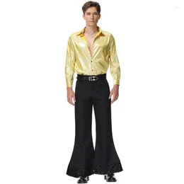 Kostium motywu Mężczyźni dorosły Vintage Golden Glitter Costumes Kostium Suit Suit Nghtclub Party Ubranie wakacyjna Fancy Performance taneczna odzież
