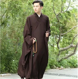 Roupas étnicas 3 cores Zen Budista Robe Lay Monk Meditation Vestido Uniforme de Treinamento Terno Conjunto de Roupas Budismo Aparelho