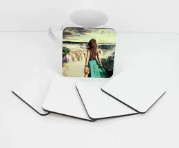 UPS 95x95mm Sublimation Coaster 4mm Thick MDF Wooden DIY Gift Cup Mat Customized Desk Decoration Cup Pad for Coffee Mug Water Bottle LL