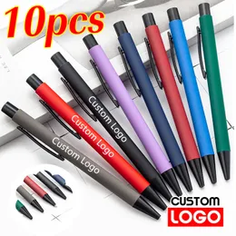 Ballpoint Pens 10pcs Student Gift Pen Custom Advertising Gel Business Metal Office Stationery Lettering Name Wholesale 230803