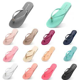 2024 neue Sommer-Strandpantoffeln Grau Grün Flip-Flops mit flachem Boden eur36-39