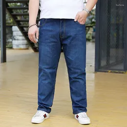 Men's Jeans Plus Size 32-48 Stretch Loose Denim Fertilizer Extra Large Wear-resistant Straight Trousers Four Season