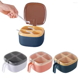 Storage Bottles 4 In 1 Plastic Seasoning Box Pepper Sugar Bowl Salt Spice Shaker Portable Barbecue Jar Kitchen Tool