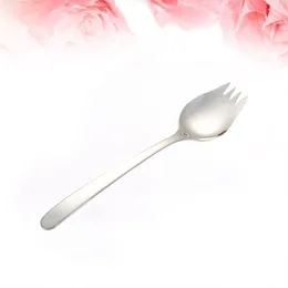 Servis sätter Creative 304 rostfritt stål Sporks sallad Noodles Heavy Duty Spoon Fork Combo for Kitchen Dinner (Silver)