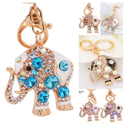 Nyckelringar Fashion Keychain Keyring Blingbling Elephant Chain Ring A236 230802